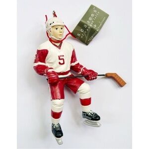 Seasons of Cannon Falls • NWT Red White 5 Hockey Player Ornament